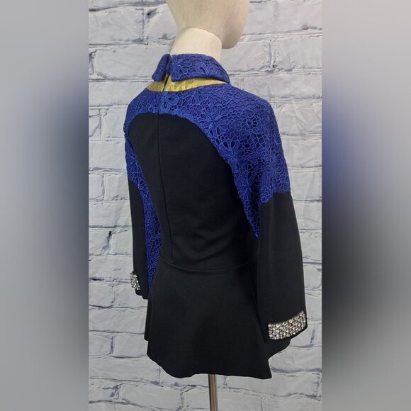 Givenchy Paris Women's Top Purple Black Crystals Italy Small - Picture 7 of 13